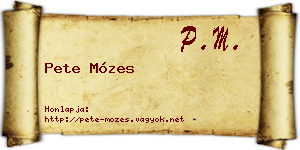 Pete Mózes névjegykártya
