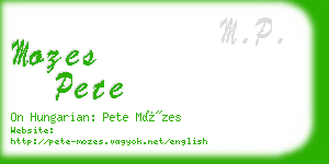 mozes pete business card